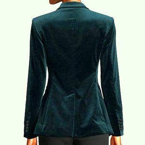 Theory Dark Green Velvet Blazer